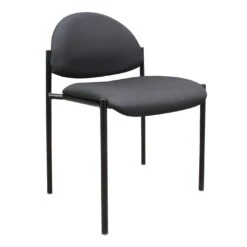 Diamond Armless Stacking Office Chair With Black Crepe Fabric Upholstery By Boss Office Products - Madison Seating