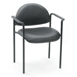 Diamond Stacking Chair With Black Caressoft Upholstery By Boss Office Products - Madison Seating