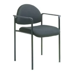Diamond Stacking Chair With Black Crepe Fabric Upholstery By Boss Office Products - Madison Seating
