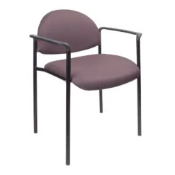 Diamond Stacking Chair With Gray Crepe Fabric Upholstery By Boss Office Products - Madison Seating
