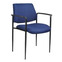 Diamond Stacking Guest Chair With Blue Crepe Fabric Upholstery By Boss Office Products - Madison Seating