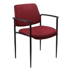 Diamond Stacking Guest Chair With Burgundy Crepe Fabric Upholstery By Boss Office Products - Madison Seating