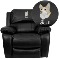 Dreamweaver Black Leather Rocker Recliner: Personalized Design - By Flash Furniture - Madison Seating
