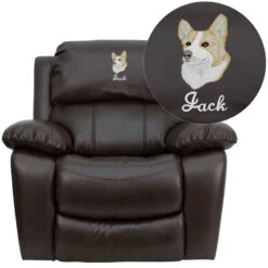 Dreamweaver Brown Leather Rocker Recliner: Personalized Design - By Flash Furniture - Madison Seating