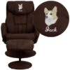 Embroidered Contemporary Brown Microfiber Recliner And Ottoman With Circular Microfiber Wrapped Base - By Flash Furniture - Madison Seating