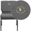 Embroidered HERCULES Series 21''W Stacking Church Chair In Gray Fabric - Silver Vein Frame - By Flash Furniture - Madison Seating