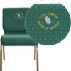 Embroidered HERCULES Series 21''W Stacking Church Chair In Hunter Green Dot Patterned Fabric - Gold Vein Frame - By Flash Furniture - Madison Seating -Furniture Sales Store Embroidered HERCULES Series 21W Stacking Church Chair in Hunter Green Dot Patterned Fabric Gold Vein Frame by Flash Furniture