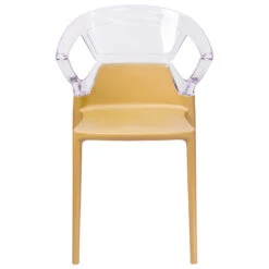 Fascination Series Plastic Stacking Side Chair With Gold Seat And Transparent Back - By Flash Furniture - Madison Seating -Furniture Sales Store Fascination Series Plastic Stacking Side Chair with Gold Seat and Transparent Back by Flash Furniture 3
