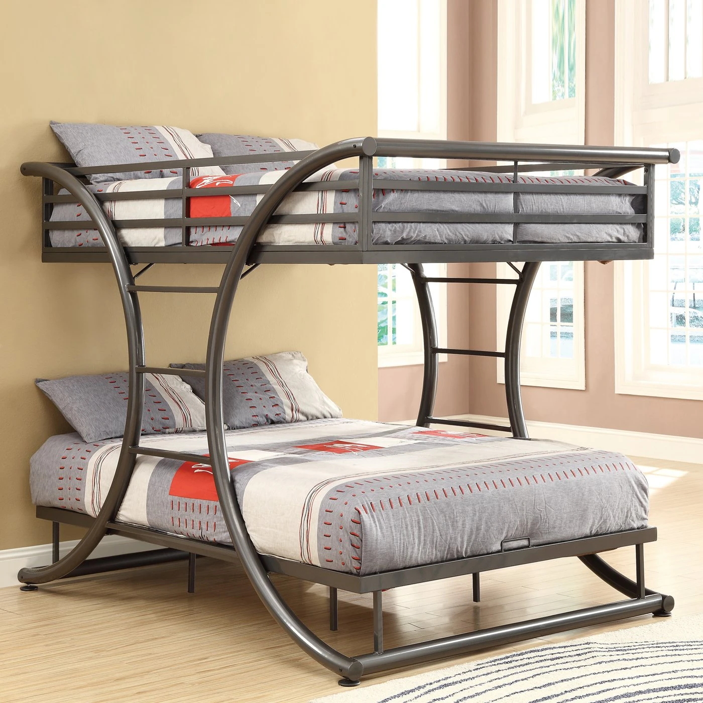 Full Over Full Bunk Bed By Coaster Fine Furniture - Madison Seating 3 Full Over Full Bunk Bed By Coaster Fine Furniture - Madison Seating
