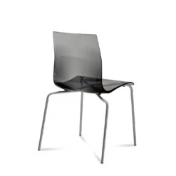 Gel Stacking Chair With Transparent Smoke Seat Color By Domitalia - Madison Seating