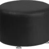 HERCULES Alon Series Black Leather 24'' Round Ottoman - By Flash Furniture - Madison Seating -Furniture Sales Store HERCULES Alon Series Black Leather 24 Round Ottoman by Flash Furniture