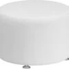 HERCULES Alon Series Melrose White Leather 24'' Round Ottoman - By Flash Furniture - Madison Seating -Furniture Sales Store HERCULES Alon Series Melrose White Leather 24 Round Ottoman by Flash Furniture
