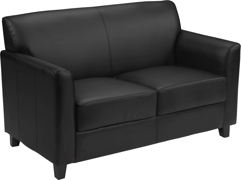 HERCULES Diplomat Series Black Leather Loveseat - By Flash Furniture - Madison Seating 3 HERCULES Diplomat Series Black Leather Loveseat - By Flash Furniture - Madison Seating