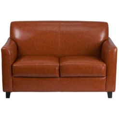 HERCULES Diplomat Series Cognac Leather Loveseat - By Flash Furniture - Madison Seating -Furniture Sales Store HERCULES Diplomat Series Cognac Leather Loveseat by Flash Furniture 2