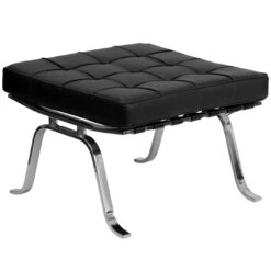 HERCULES Flash Series Black Leather Ottoman - By Flash Furniture - Madison Seating