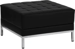 HERCULES Imagination Series Black Leather Ottoman - By Flash Furniture - Madison Seating