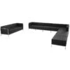 HERCULES Imagination Series Black Leather Sectional & Sofa Set, 10 Pieces - By Flash Furniture - Madison Seating -Furniture Sales Store HERCULES Imagination Series Black Leather Sectional Sofa Set 10 Pieces by Flash Furniture