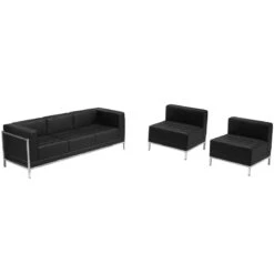 HERCULES Imagination Series Black Leather Sofa & Chair Set - By Flash Furniture - Madison Seating