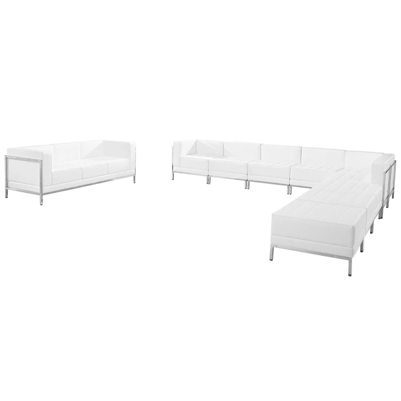 HERCULES Imagination Series Melrose White Leather Sectional & Sofa Set, 10 Pieces - By Flash Furniture - Madison Seating 3 HERCULES Imagination Series Melrose White Leather Sectional & Sofa Set, 10 Pieces - By Flash Furniture - Madison Seating