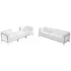 HERCULES Imagination Series Melrose White Leather Sofa & Lounge Chair Set, 4 Pieces - By Flash Furniture - Madison Seating -Furniture Sales Store HERCULES Imagination Series Melrose White Leather Sofa Lounge Chair Set 4 Pieces by Flash Furniture
