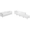 HERCULES Imagination Series Melrose White Leather Sofa & Lounge Chair Set, 5 Pieces - By Flash Furniture - Madison Seating -Furniture Sales Store HERCULES Imagination Series Melrose White Leather Sofa Lounge Chair Set 5 Pieces by Flash Furniture