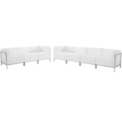 HERCULES Imagination Series Melrose White Leather Sofa Set, 5 Pieces - By Flash Furniture - Madison Seating