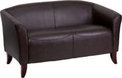 HERCULES Imperial Series Brown Leather Loveseat - By Flash Furniture - Madison Seating