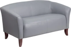 HERCULES Imperial Series Gray Leather Loveseat - By Flash Furniture - Madison Seating