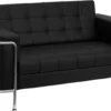 HERCULES Lesley Series Contemporary Black Leather Loveseat With Encasing Frame - By Flash Furniture - Madison Seating