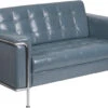 HERCULES Lesley Series Contemporary Gray Leather Loveseat With Encasing Frame - By Flash Furniture - Madison Seating -Furniture Sales Store HERCULES Lesley Series Contemporary Gray Leather Loveseat with Encasing Frame by Flash Furniture