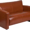 HERCULES Majesty Series Cognac Leather Loveseat - By Flash Furniture - Madison Seating
