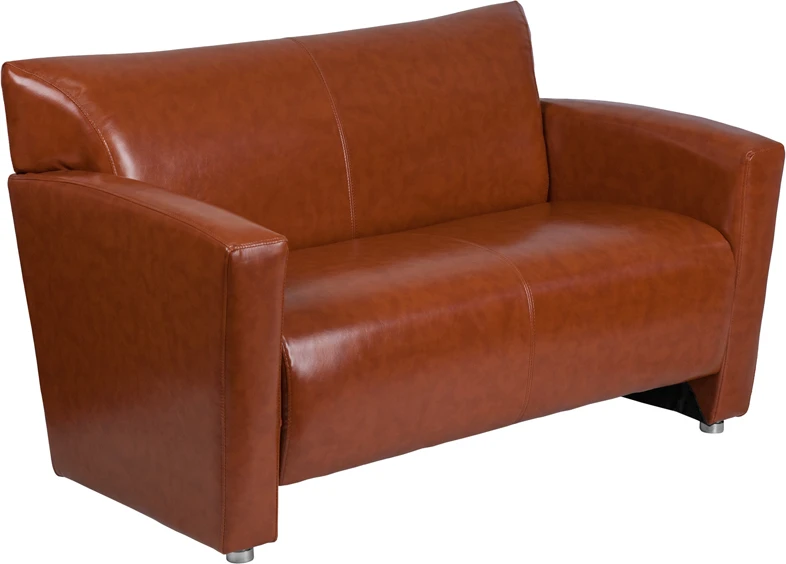 HERCULES Majesty Series Cognac Leather Loveseat - By Flash Furniture - Madison Seating 3 HERCULES Majesty Series Cognac Leather Loveseat - By Flash Furniture - Madison Seating