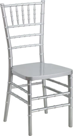 HERCULES PREMIUM Series Silver Resin Stacking Chiavari Chair - By Flash Furniture - Madison Seating