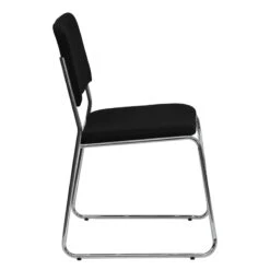 HERCULES Series 1000 Lb. Capacity Black Fabric High Density Stacking Chair With Chrome Sled Base - By Flash Furniture - Madison Seating -Furniture Sales Store HERCULES Series 1000 lb. Capacity Black Fabric High Density Stacking Chair with Chrome Sled Base by Flash Furniture 2