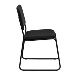 HERCULES Series 1000 Lb. Capacity High Density Black Vinyl Stacking Chair With Sled Base - By Flash Furniture - Madison Seating -Furniture Sales Store HERCULES Series 1000 lb. Capacity High Density Black Vinyl Stacking Chair with Sled Base by Flash Furniture 2