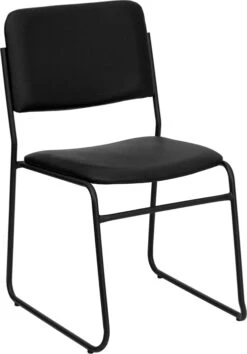 HERCULES Series 1000 Lb. Capacity High Density Black Vinyl Stacking Chair With Sled Base - By Flash Furniture - Madison Seating