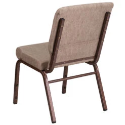HERCULES Series 18.5''W Stacking Church Chair In Beige Fabric - Copper Vein Frame - By Flash Furniture - Madison Seating -Furniture Sales Store HERCULES Series 18.5W Stacking Church Chair in Beige Fabric Copper Vein Frame by Flash Furniture 2