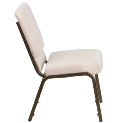 HERCULES Series 18.5''W Stacking Church Chair In Beige Fabric - Gold Vein Frame - By Flash Furniture - Madison Seating -Furniture Sales Store HERCULES Series 18.5W Stacking Church Chair in Beige Fabric Gold Vein Frame by Flash Furniture 1