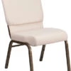 HERCULES Series 18.5''W Stacking Church Chair In Beige Fabric - Gold Vein Frame - By Flash Furniture - Madison Seating -Furniture Sales Store HERCULES Series 18.5W Stacking Church Chair in Beige Fabric Gold Vein Frame by Flash Furniture