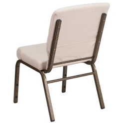 HERCULES Series 18.5''W Stacking Church Chair In Beige Fabric - Gold Vein Frame - By Flash Furniture - Madison Seating -Furniture Sales Store HERCULES Series 18.5W Stacking Church Chair in Beige Fabric Gold Vein Frame by Flash Furniture 2