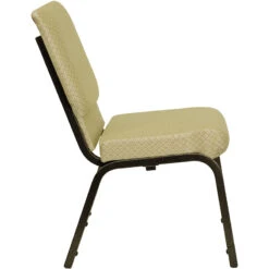 HERCULES Series 18.5''W Stacking Church Chair In Beige Patterned Fabric - Gold Vein Frame - By Flash Furniture - Madison Seating -Furniture Sales Store HERCULES Series 18.5W Stacking Church Chair in Beige Patterned Fabric Gold Vein Frame by Flash Furniture 3
