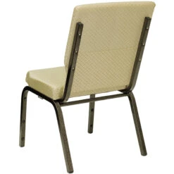 HERCULES Series 18.5''W Stacking Church Chair In Beige Patterned Fabric - Gold Vein Frame - By Flash Furniture - Madison Seating -Furniture Sales Store HERCULES Series 18.5W Stacking Church Chair in Beige Patterned Fabric Gold Vein Frame by Flash Furniture 5