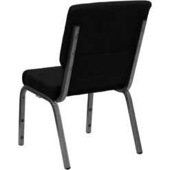 HERCULES Series 18.5''W Stacking Church Chair In Black Fabric - Silver Vein Frame - By Flash Furniture - Madison Seating -Furniture Sales Store HERCULES Series 18.5W Stacking Church Chair in Black Fabric Silver Vein Frame by Flash Furniture 5