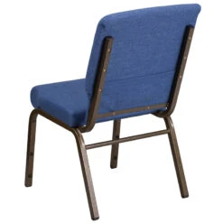 HERCULES Series 18.5''W Stacking Church Chair In Blue Fabric - Gold Vein Frame - By Flash Furniture - Madison Seating -Furniture Sales Store HERCULES Series 18.5W Stacking Church Chair in Blue Fabric Gold Vein Frame by Flash Furniture 2