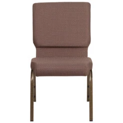 HERCULES Series 18.5''W Stacking Church Chair In Brown Dot Fabric - Gold Vein Frame - By Flash Furniture - Madison Seating -Furniture Sales Store HERCULES Series 18.5W Stacking Church Chair in Brown Dot Fabric Gold Vein Frame by Flash Furniture 3