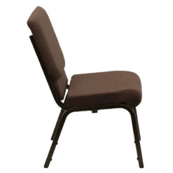HERCULES Series 18.5''W Stacking Church Chair In Brown Fabric - Gold Vein Frame - By Flash Furniture - Madison Seating -Furniture Sales Store HERCULES Series 18.5W Stacking Church Chair in Brown Fabric Gold Vein Frame by Flash Furniture 2 1