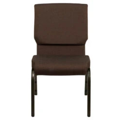 HERCULES Series 18.5''W Stacking Church Chair In Brown Fabric - Gold Vein Frame - By Flash Furniture - Madison Seating -Furniture Sales Store HERCULES Series 18.5W Stacking Church Chair in Brown Fabric Gold Vein Frame by Flash Furniture 4 1