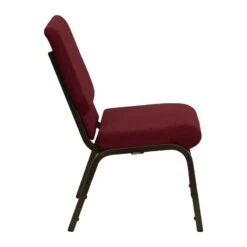 HERCULES Series 18.5''W Stacking Church Chair In Burgundy Fabric - Gold Vein Frame - By Flash Furniture - Madison Seating -Furniture Sales Store HERCULES Series 18.5W Stacking Church Chair in Burgundy Fabric Gold Vein Frame by Flash Furniture 2