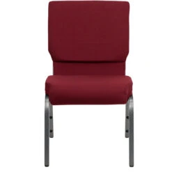 HERCULES Series 18.5''W Stacking Church Chair In Burgundy Fabric - Silver Vein Frame - By Flash Furniture - Madison Seating -Furniture Sales Store HERCULES Series 18.5W Stacking Church Chair in Burgundy Fabric Silver Vein Frame by Flash Furniture 4