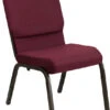 HERCULES Series 18.5''W Stacking Church Chair In Burgundy Patterned Fabric - Gold Vein Frame - By Flash Furniture - Madison Seating -Furniture Sales Store HERCULES Series 18.5W Stacking Church Chair in Burgundy Patterned Fabric Gold Vein Frame by Flash Furniture